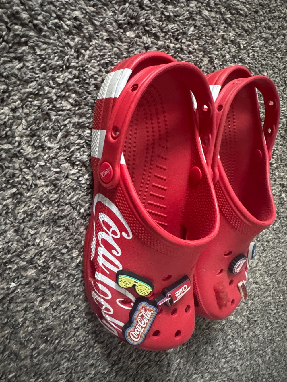 CROCS Red Slip-On Clogs with Fun Charms - Picture 3 of 4